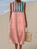 NINA | STRIPED PASTEL SUMMER MIDI DRESS
