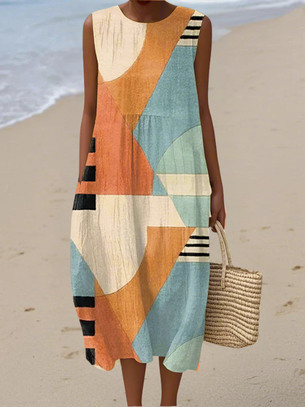 LUNA | GEOMETRIC MODERN MIDI DRESS