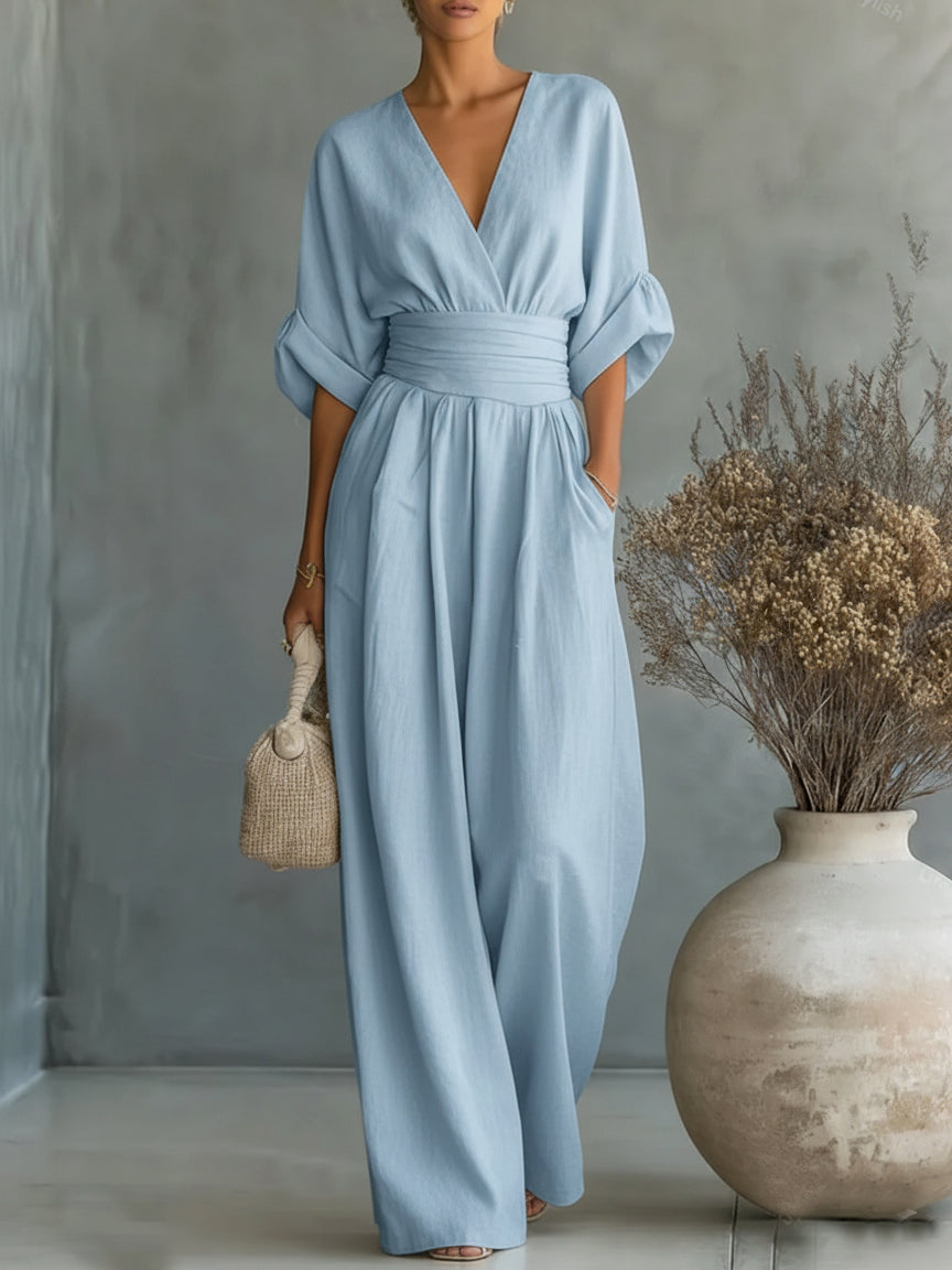 Rosalind | Women's V-Neck High-Waist Jumpsuit