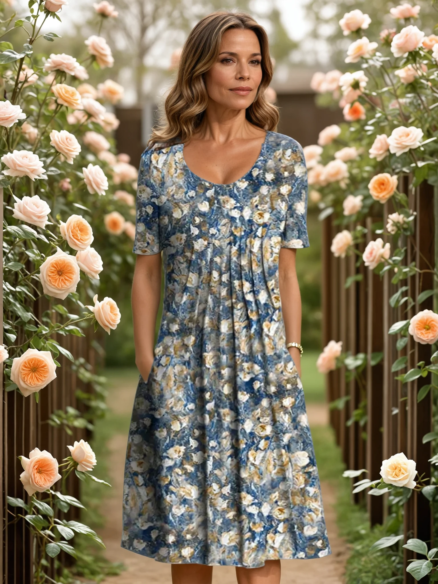 Harper | Refined Floral Midi Dress