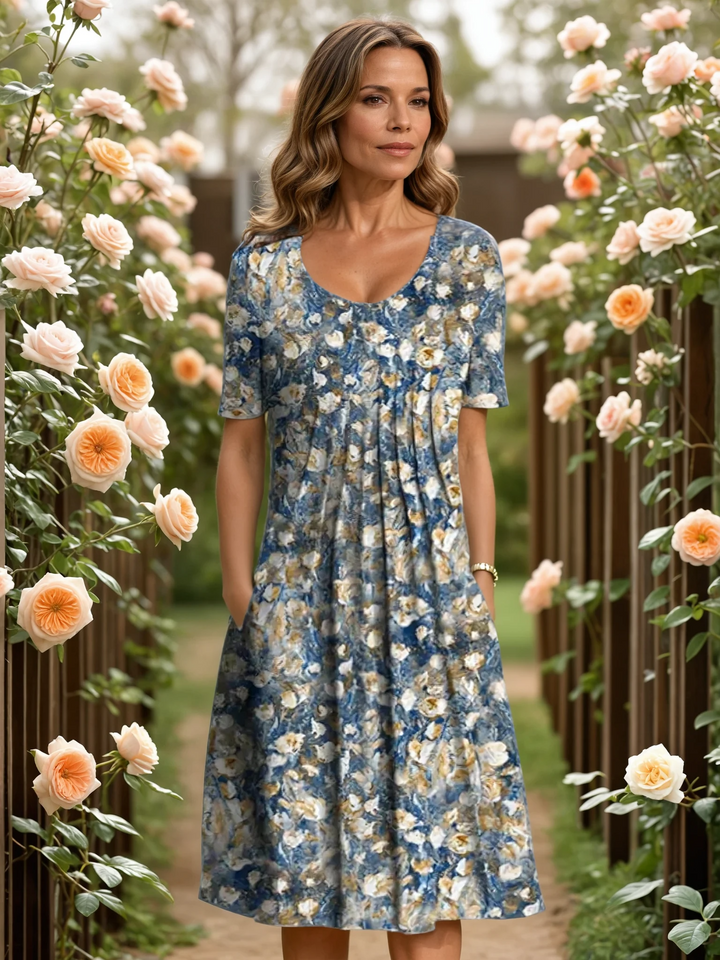 Harper | Refined Floral Midi Dress