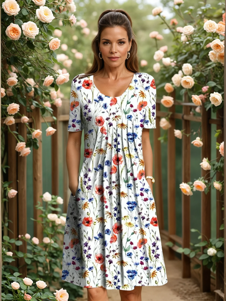 Harper | Refined Floral Midi Dress