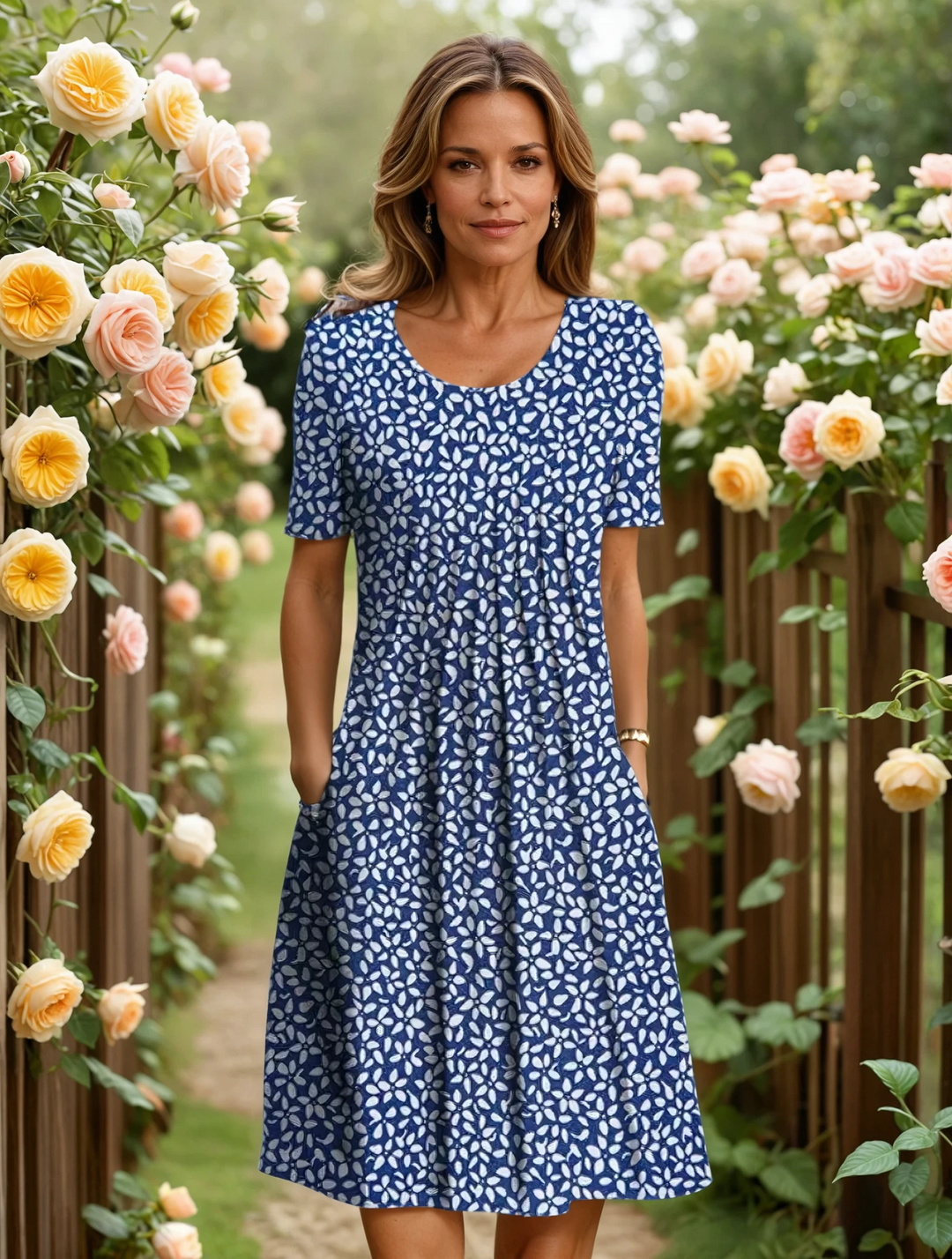 Harper | Refined Floral Midi Dress