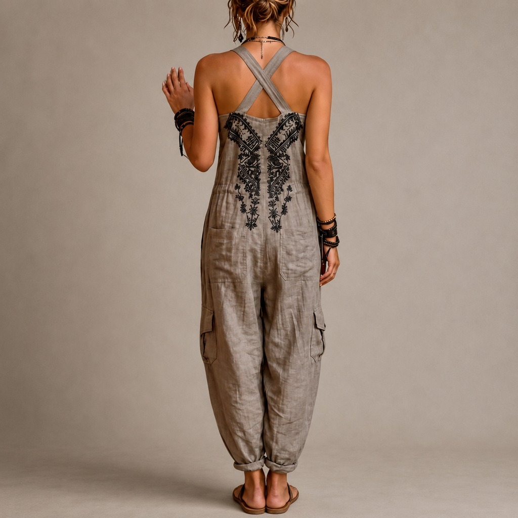 Caitlin | Embroidered Boho Jumpsuit