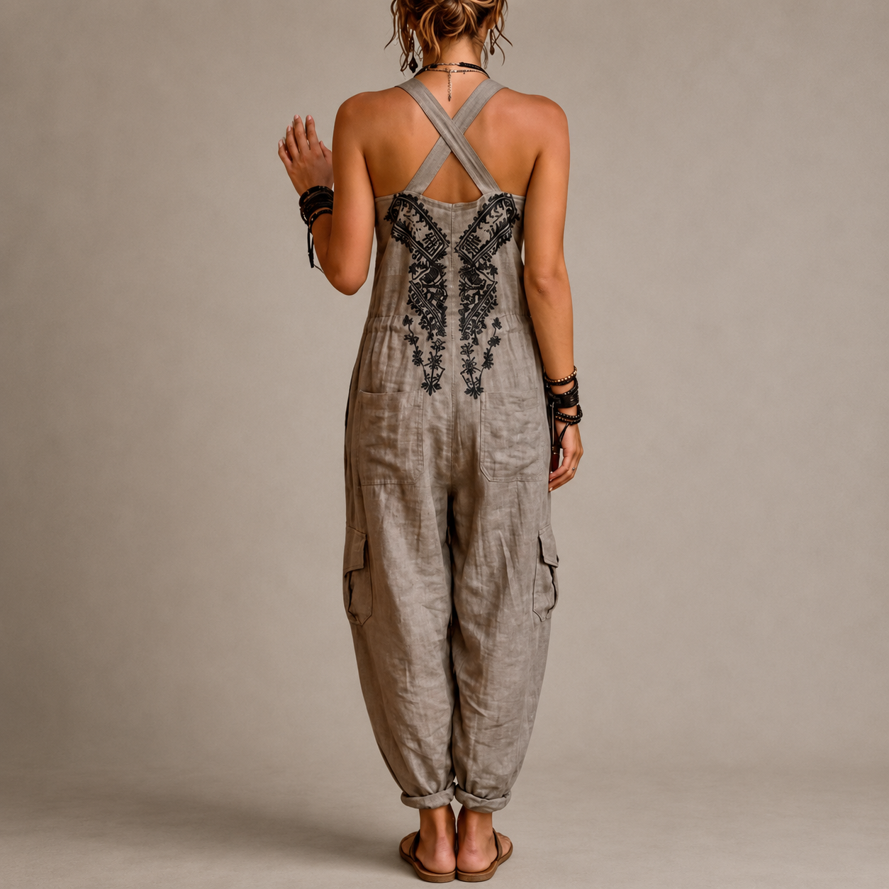 Caitlin | Embroidered Boho Jumpsuit