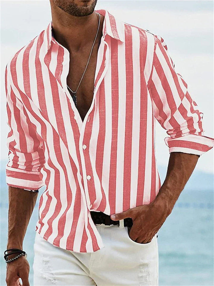 Leonard | Men's Striped Relaxed-Fit Summer Casual Shirt