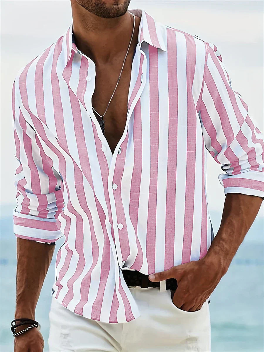 Leonard | Men's Striped Relaxed-Fit Summer Casual Shirt