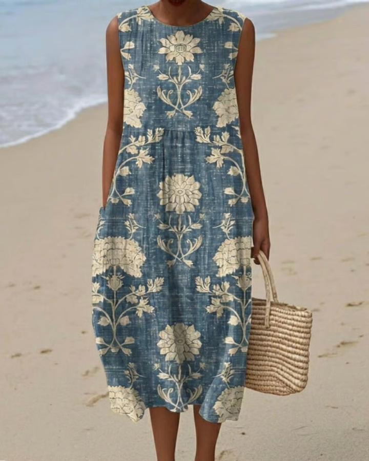 GEORGIA | COMFORTABLE DRESS WITH VINTAGE FLORAL PRINT