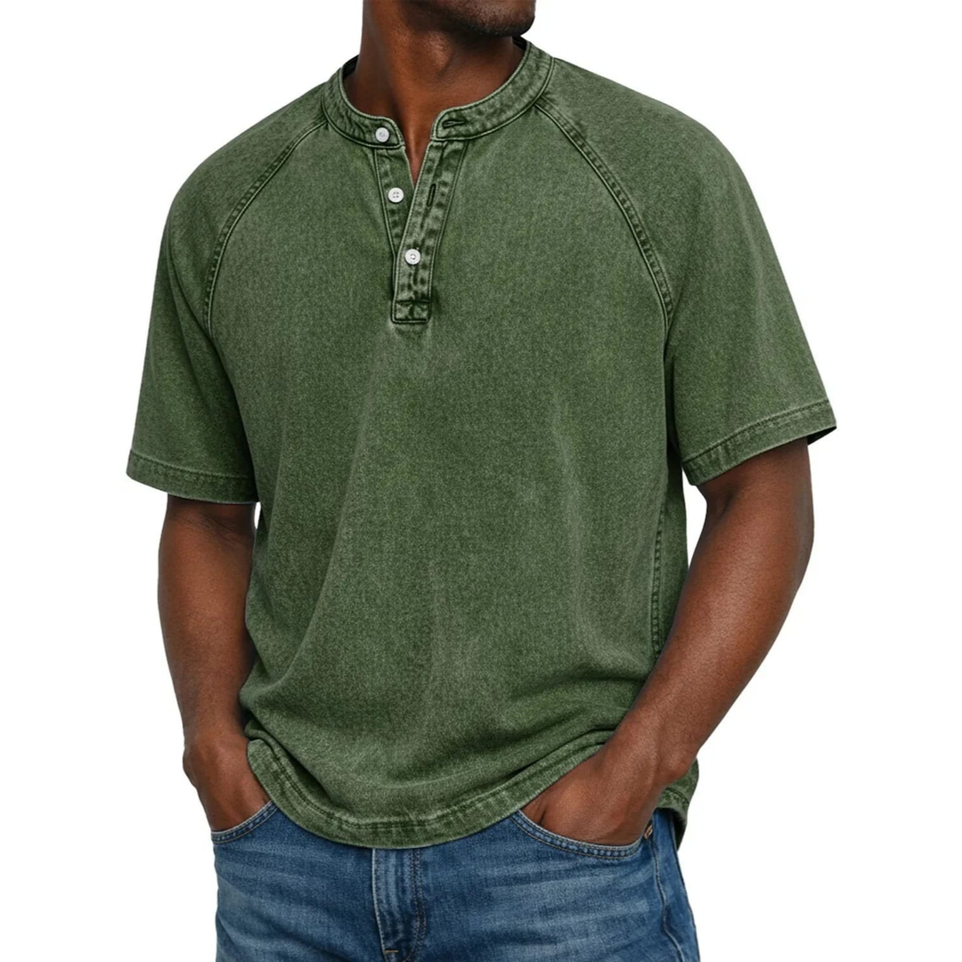 Reid | Men's Navy Henley Shirt