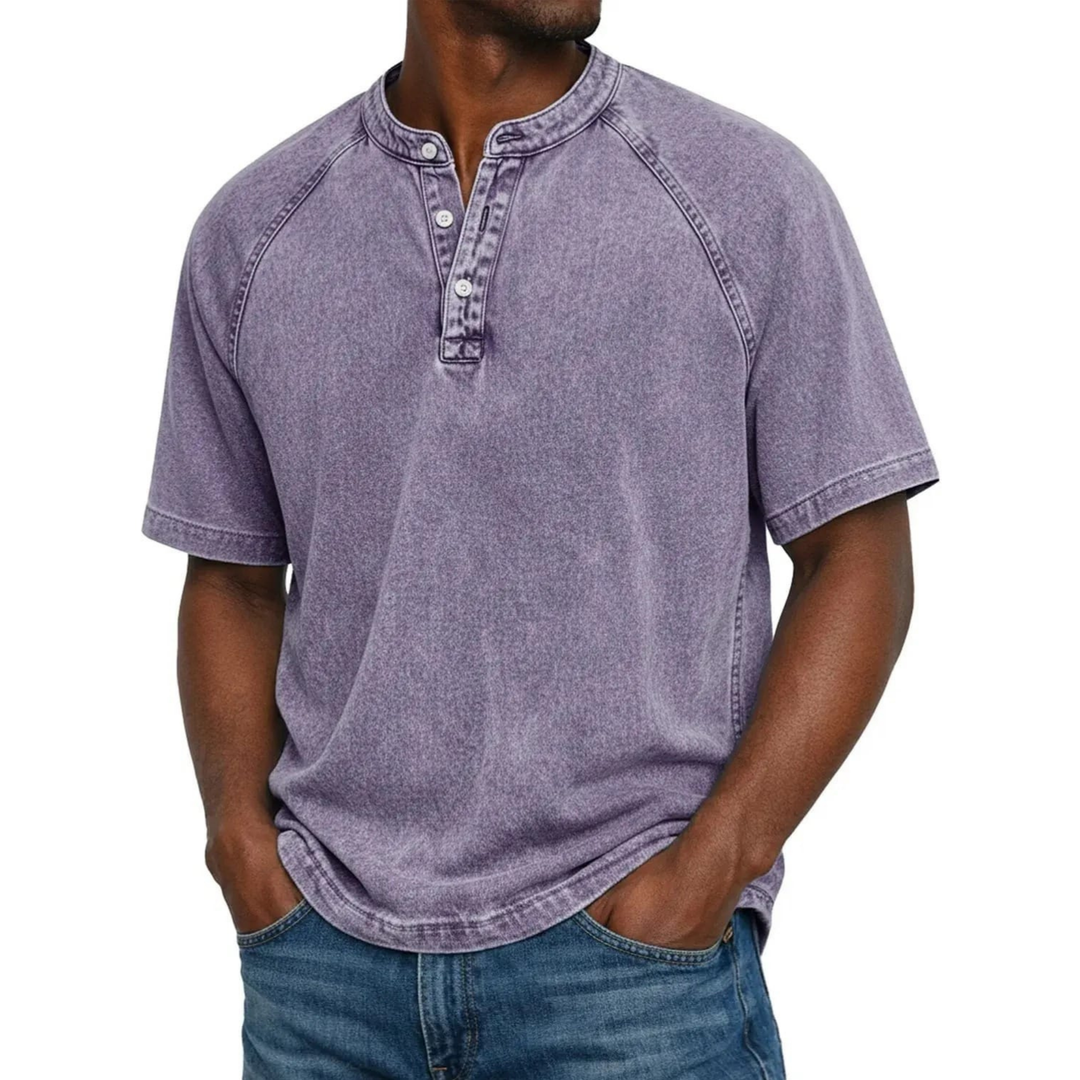 Reid | Men's Navy Henley Shirt