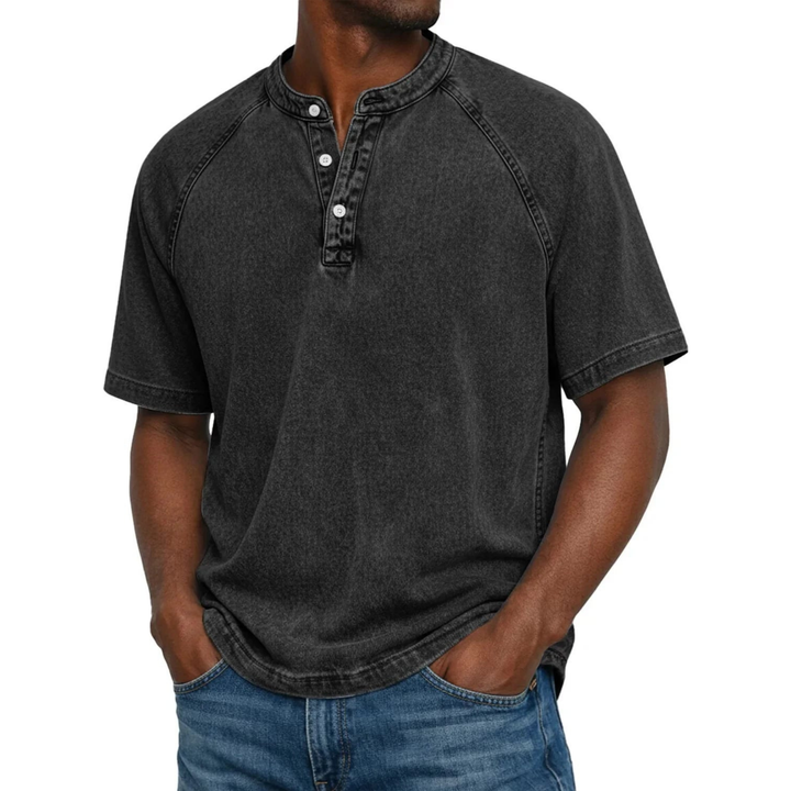 Reid | Men's Navy Henley Shirt