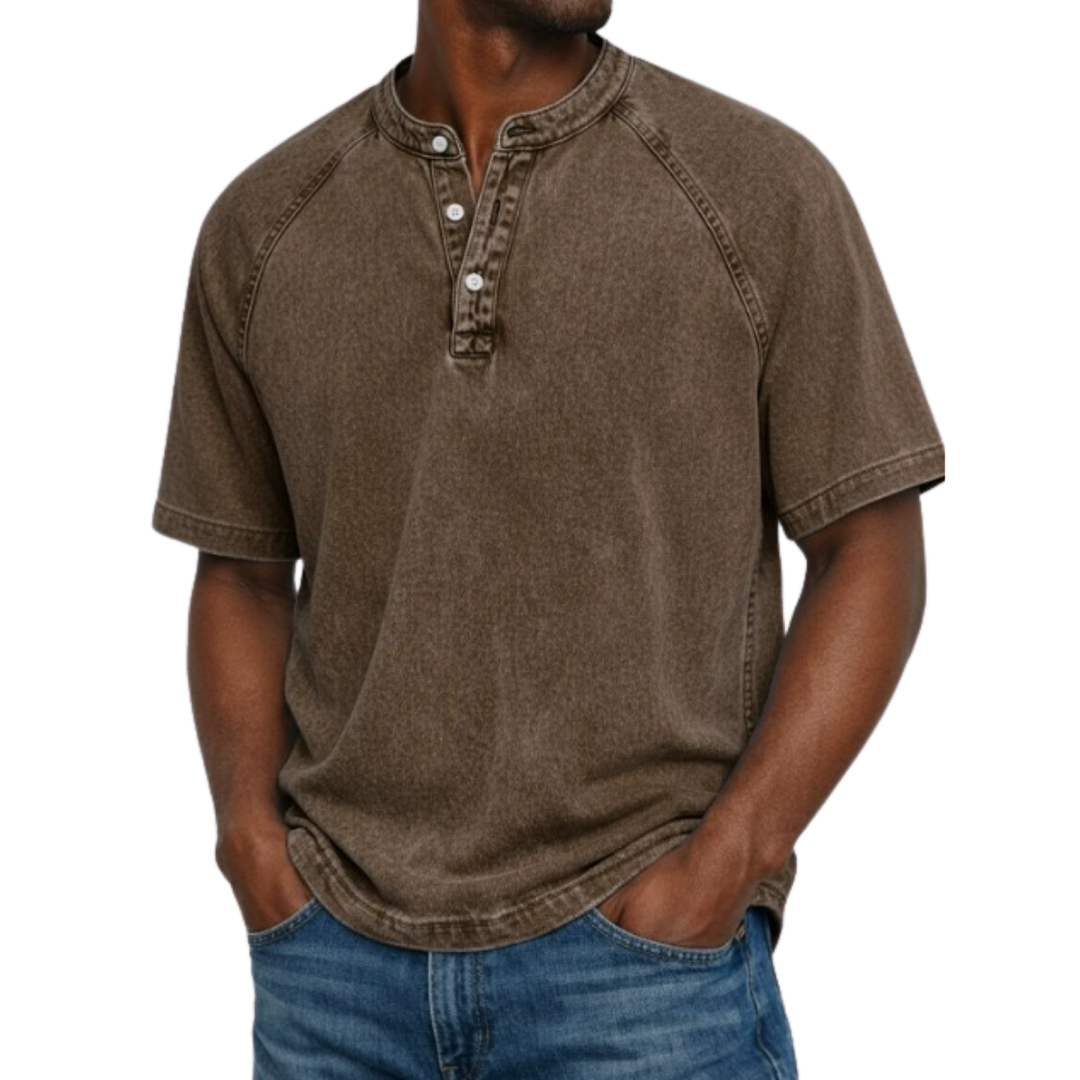 Reid | Men's Navy Henley Shirt