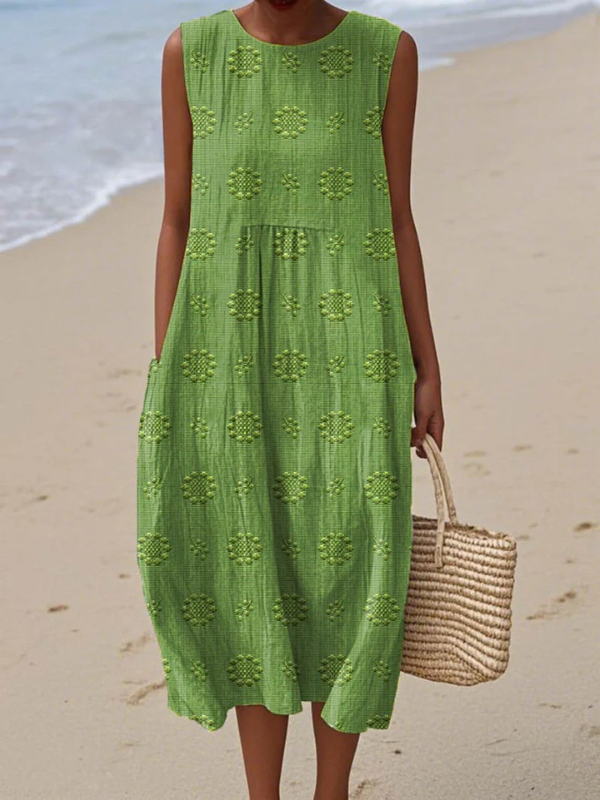 CHLOE | PATTERNED FEMININE MIDI DRESS