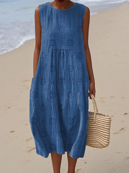 CHLOE | PATTERNED FEMININE MIDI DRESS