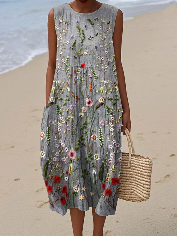 LILA | WILDFLOWER BOHEMIAN MIDI DRESS
