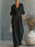 Rosalind | Women's V-Neck High-Waist Jumpsuit