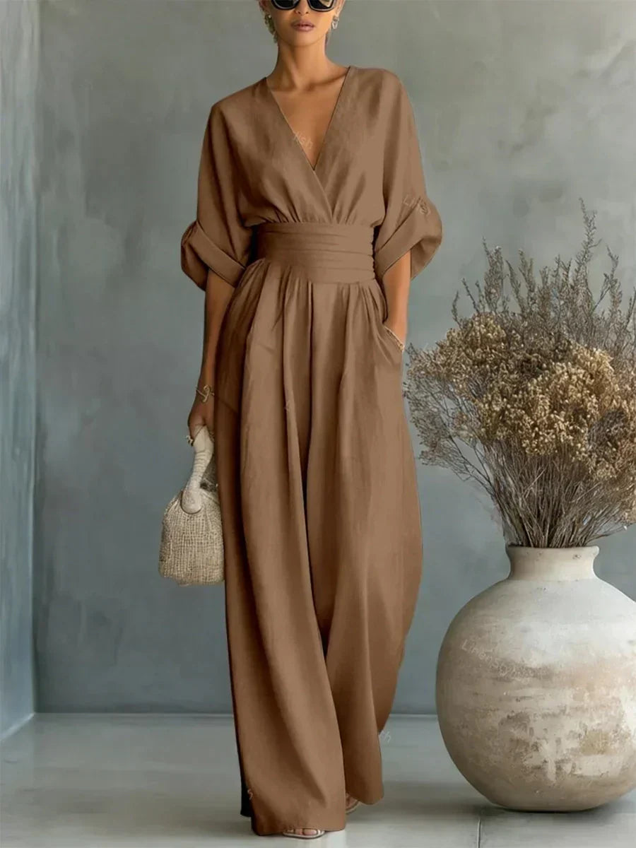 Rosalind | Women's V-Neck High-Waist Jumpsuit