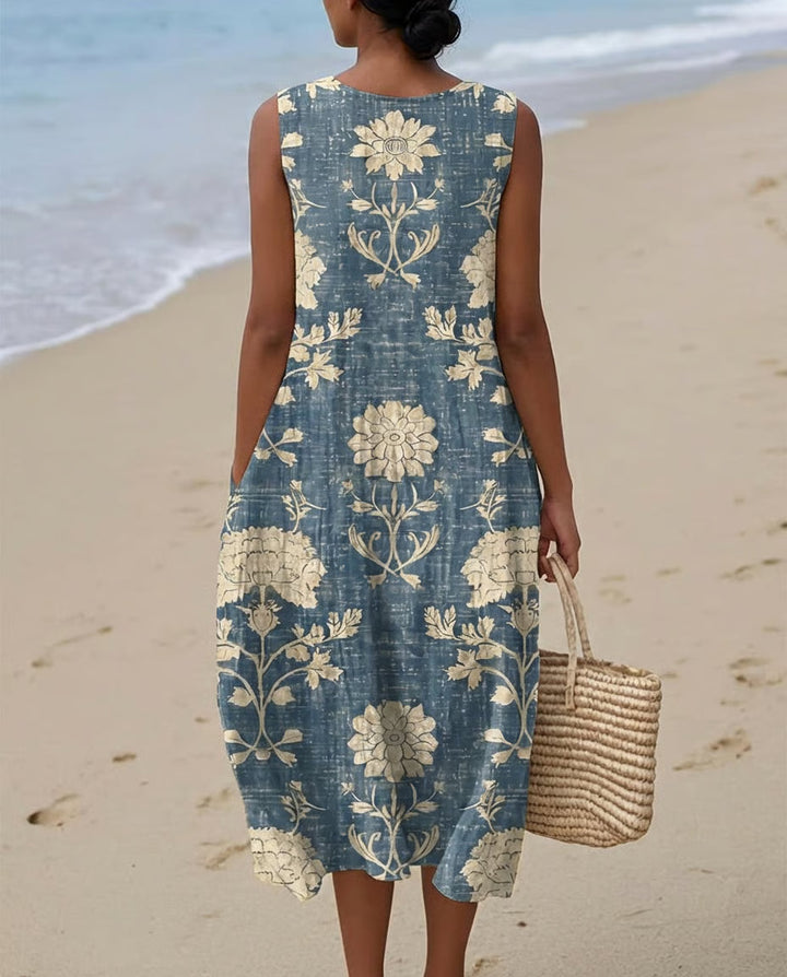 GEORGIA | COMFORTABLE DRESS WITH VINTAGE FLORAL PRINT