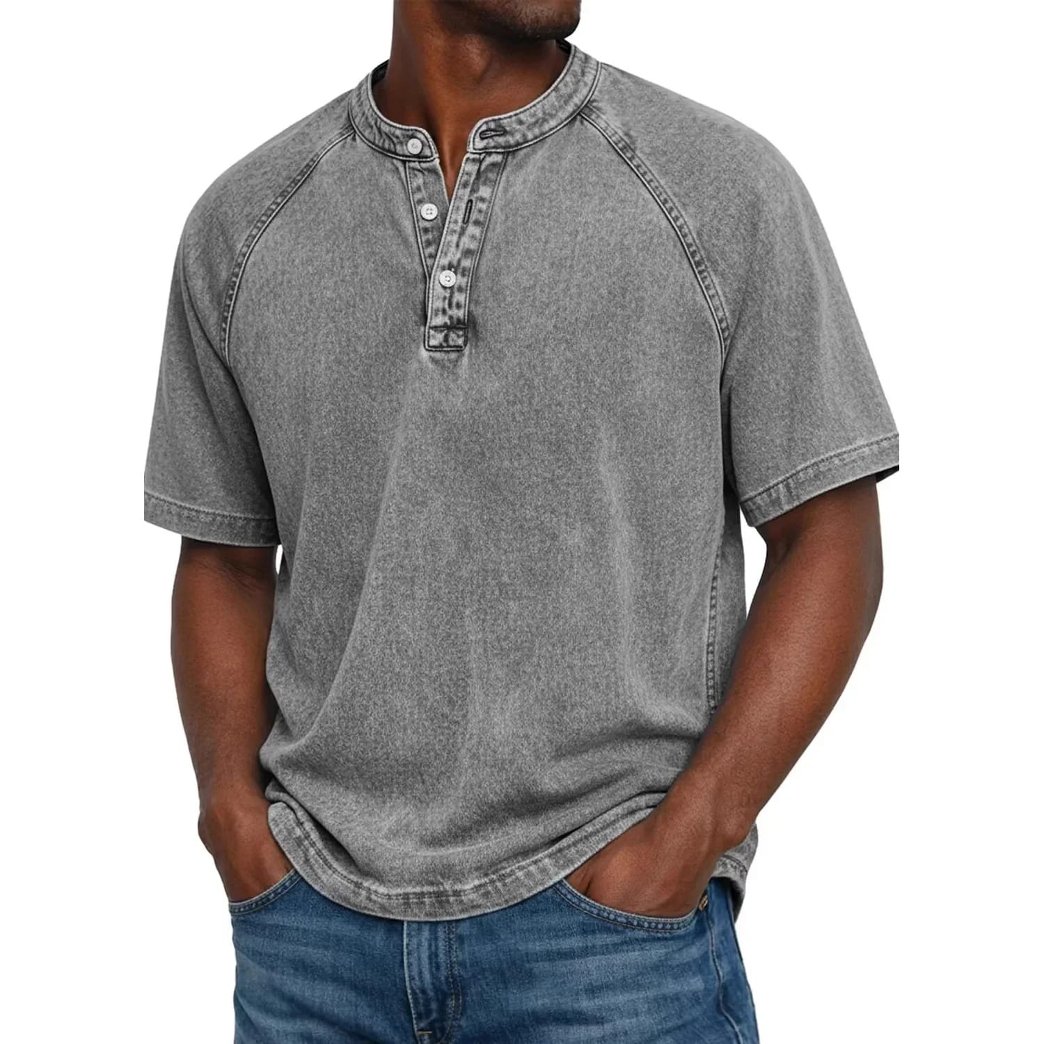 Reid | Men's Navy Henley Shirt