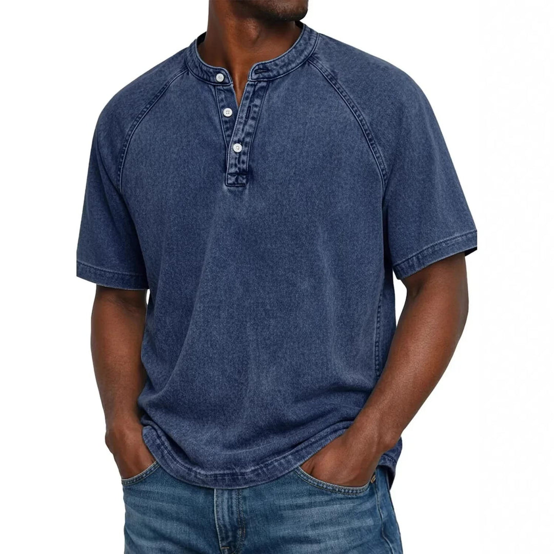 Reid | Men's Navy Henley Shirt