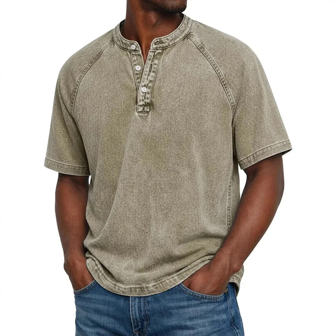 Reid | Men's Navy Henley Shirt