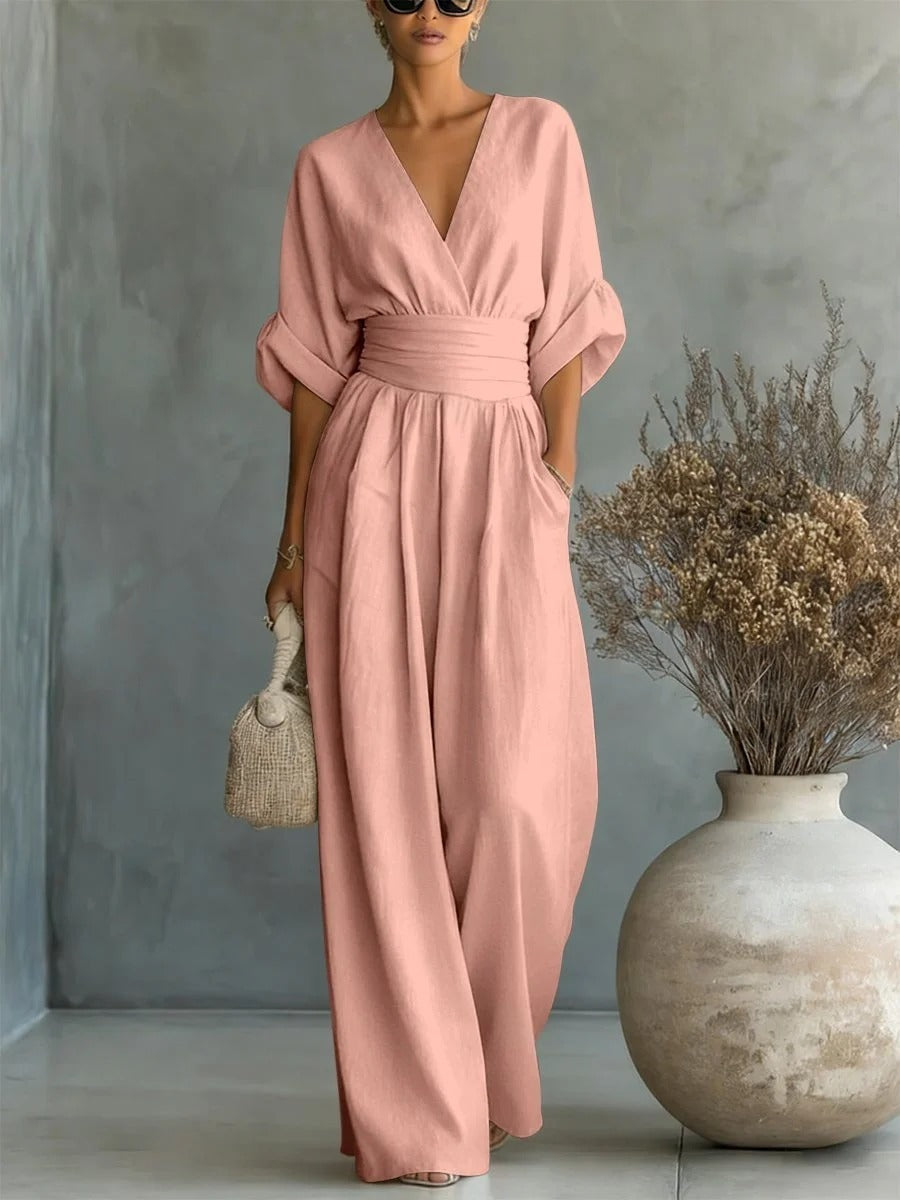 Rosalind | Women's V-Neck High-Waist Jumpsuit
